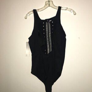 Amoressa One-Piece Swimsuit Smoothing and Shaping Black Size 8 NWT